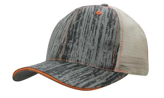 Headwear Woodprint Poly Twill Mesh Cap X12 - 4143 Headwear Professionals